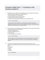 Complex Health Quiz 1 - 4 Questions with Answers Graded A