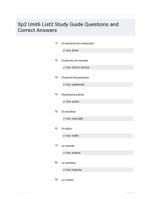 Sp2 Unit6 List2 Study Guide Questions and Correct Answers