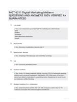 MGT 6311 Digital Marketing Midterm QUESTIONS AND ANSWERS 100% VERIFIED A+ GUARANTEED