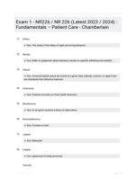 Exam 1 - NR226 / NR 226 (Latest 2023 / 2024) : Fundamentals  Patient Care - Chamberlain