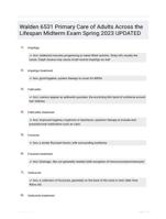 Walden 6531 Primary Care of Adults Across the Lifespan Midterm Exam Spring 2023 UPDATED