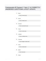 Campanada #2 Espanol 1 Sem 2 14 CORRECTLY ANSWERED QUESTIONS LATEST UPDATE