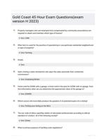 Gold Coast 45 Hour Exam Questions(exam version H 2023)