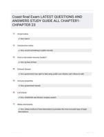 Coast final Exam LATEST  QUESTIONS AND ANSWERS STUDY GUIDE ALL  CHAPTER1-CHPAPTER 23