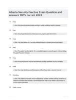 Alberta Security Practise Exam Question and answers 100% correct 2023