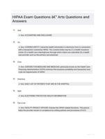 HIPAA Exam Questions - Arts Questions and Answers