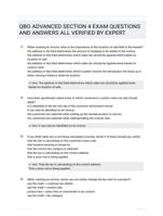 QBO ADVANCED SECTION 4 EXAM QUESTIONS AND ANSWERS ALL VERIFIED BY EXPERT