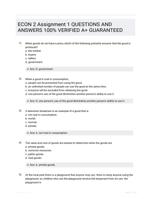 ECON 2 Assignment 1 EXAM QUESTIONS (39 TERMS) WITH VERIFIED DEFINITIONS UPDATED 2024