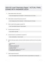 AQA AS Level Chemistry Paper 1 ACTUAL FINAL EXAMS WITH ANSWERS 2023!!