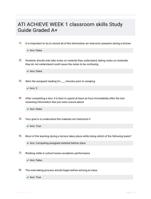 ATI ACHIEVE WEEK 1 classroom skills Study Guide Graded A+