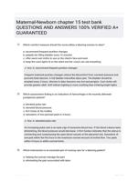 Maternal-Newborn chapter 15 test bank QUESTIONS AND ANSWERS 100% VERIFIED A+ GUARANTEED