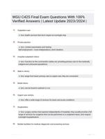 WGU C425 Final Exam Questions With  100% Verified Answers | Latest Update 2023/2024 |