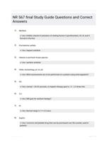 NR 567 final Study Guide Questions and Correct Answers