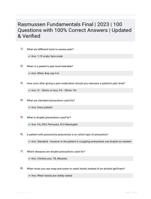 Rasmussen Fundamentals Final | 2023 | 100 Questions with 100% Correct Answers | Updated & Verified