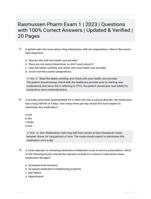 Rasmussen Pharm Exam 1 | 2023 | Questions with 100% Correct Answers | Updated & Verified | 20 Pages