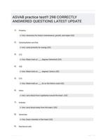 ASVAB practice test!!! 298 CORRECTLY ANSWERED QUESTIONS LATEST UPDATE