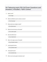 VA Tattooing exam PSI Full Exam Questions and Answers ( Included ) 100% Correct