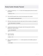 Study Guide Questions and Correct Answers