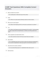 CCMP Test Questions With Complete Correct Answers.