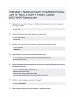 NUR 2502 / NUR2502 Exam Questions (Latest 2024 / 2025): Multidimensional Care III / MDC 3 - Rasmussen