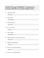 ACSM CEP Exam SUMMARY | Questions & Answers (RATED A+) |Latest Update 2023