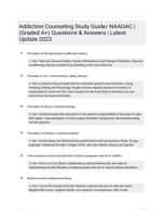 Addiction Counseling Study Guide/ NAADAC | (Graded A+) Questions & Answers | Latest Update 2023