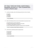 ATI TEAS 7 ENGLISH EXAM | QUESTIONS & ANSWERS (Scored A+) | 100% GUARANTEED LATEST UPDATE 2023