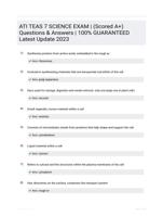 ATI TEAS 7 SCIENCE EXAM | (Scored A+) Questions & Answers | 100% GUARANTEED Latest Update 2023