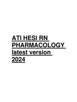 ATI HESI RN PHARMACOLOGY latest version 2024