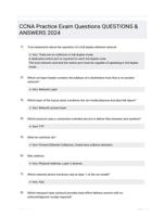 CCNA Practice Exam Questions QUESTIONS & ANSWERS 2024