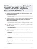 NHA Phlebotomy practice exam 2021 ALL 177 QUESTIONS AND CORRECT DETAILED ANSWERS WITH RATIONALES (VERIFIED ANSWERS) |ALREADY GRADED A+