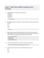 Exam 1 Brain Story MODs Questions and Answers