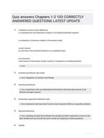 Quiz answers Chapters 1-3 103 CORRECTLY ANSWERED QUESTIONS LATEST UPDATE