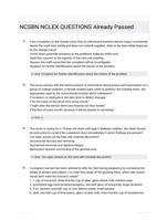 NCSBN NCLEX QUESTIONS AND ANSWERS 2024