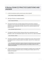 6 Review EXAM 22 PRACTICE QUESTIONS AND ANSWER