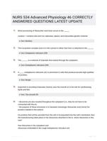 NURS 534 Advanced Physiology 46 CORRECTLY ANSWERED QUESTIONS LATEST UPDATE