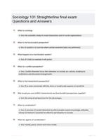 Sociology 101 Straighterline final exam Questions and Answers 