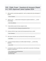 235 - FINAL Exam - Questions & Answers (Rated A+) 100% Approved Latest Update 2024