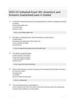 2022-23 Volleyball Exam 50+ Questions and Answers Guaranteed pass A Graded