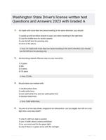 Washington State Driver's license written test Questions and Answers 2023 with Graded A