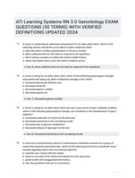 ATI Learning Systems RN 3.0 Gerontology EXAM QUESTIONS (30 TERMS) WITH VERIFIED DEFINITIONS UPDATED 2024