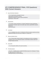 ATI COMPREHENSIVE FINAL |105 Questions| With Correct Answers.