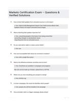 Marketo Certification Exam  Questions & Verified Solutions