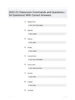 2022-23 Classroom Commands and Questions |34 Questions| With Correct Answers.