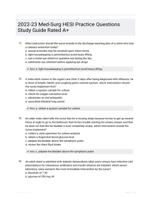 2022-23 Med-Surg HESI Practice Questions Study Guide Rated A+