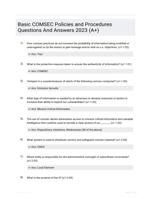 Basic COMSEC Policies and Procedures Questions And Answers  2023 (A+)