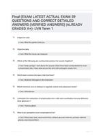 Final (EXAM LATEST  ACTUAL EXAM 59  QUESTIONS AND CORRECT DETAILED ANSWERS  (VERIFIED ANSWERS) |ALREADY GRADED A+)- LVN Term 1