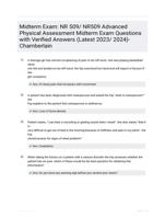 Midterm Exam: NR 509/ NR509 Advanced Physical Assessment Midterm Exam Questions with Verified Answers (Latest 2023/ 2024)- Chamberlain