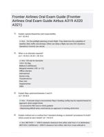 Frontier Airlines Oral Exam Guide (Frontier Airlines Oral Exam Guide Airbus A319 A320 A321)