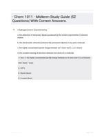 - Chem 1011 - Midterm Study Guide |52 Questions| With Correct Answers.